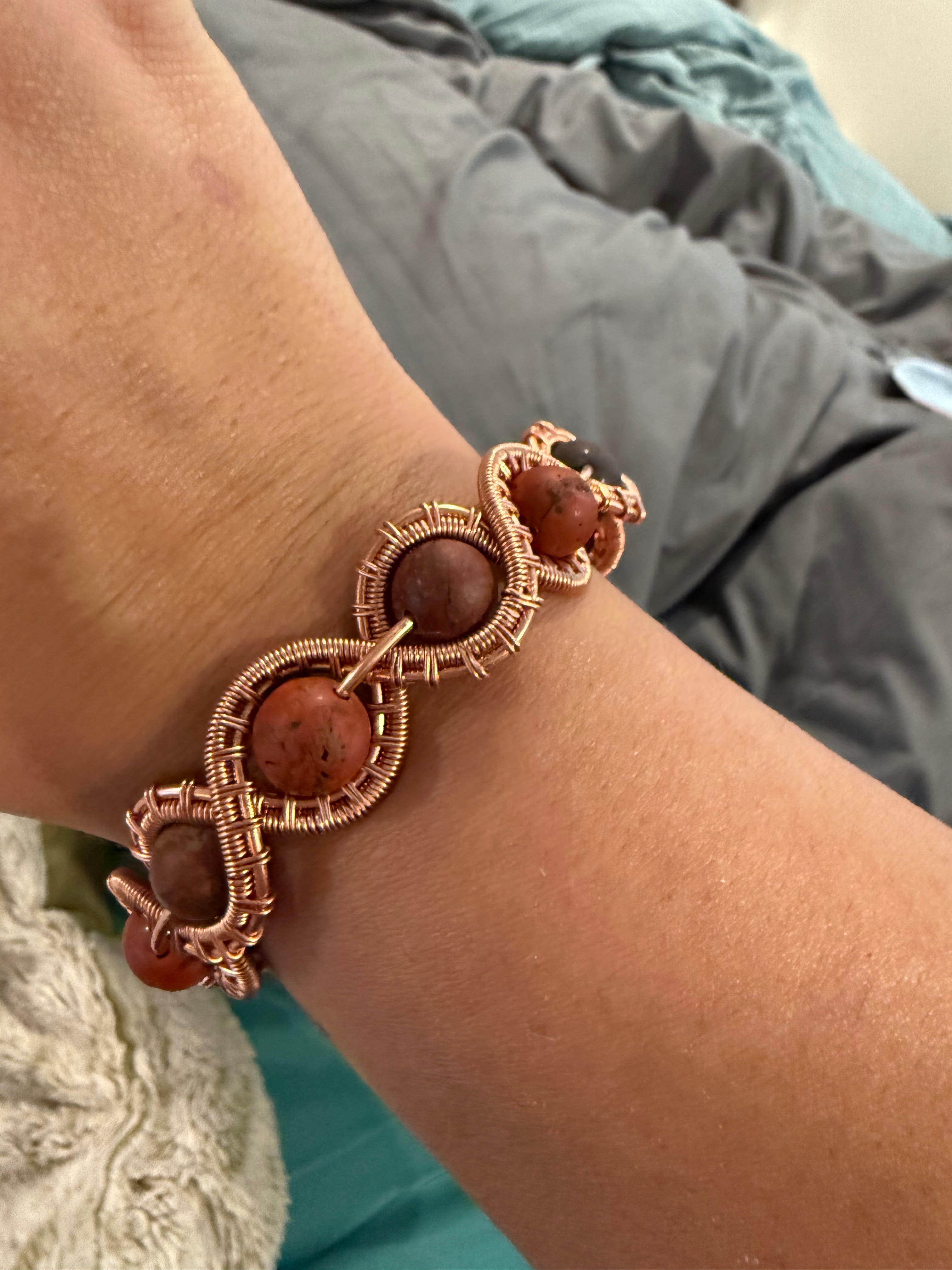 Copper wrapped bracelet