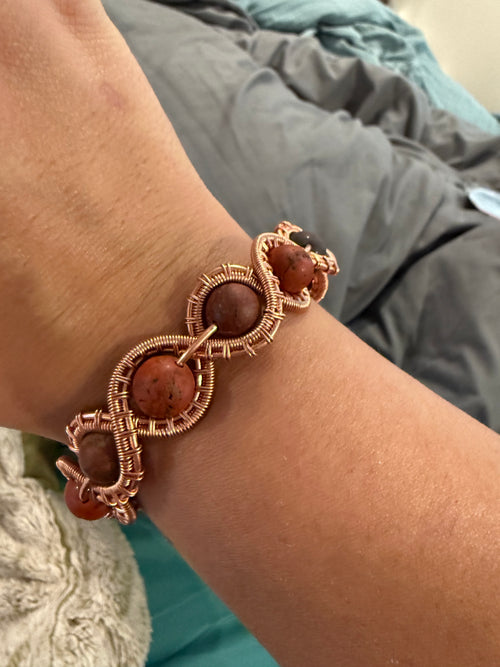 Copper wrapped bracelet