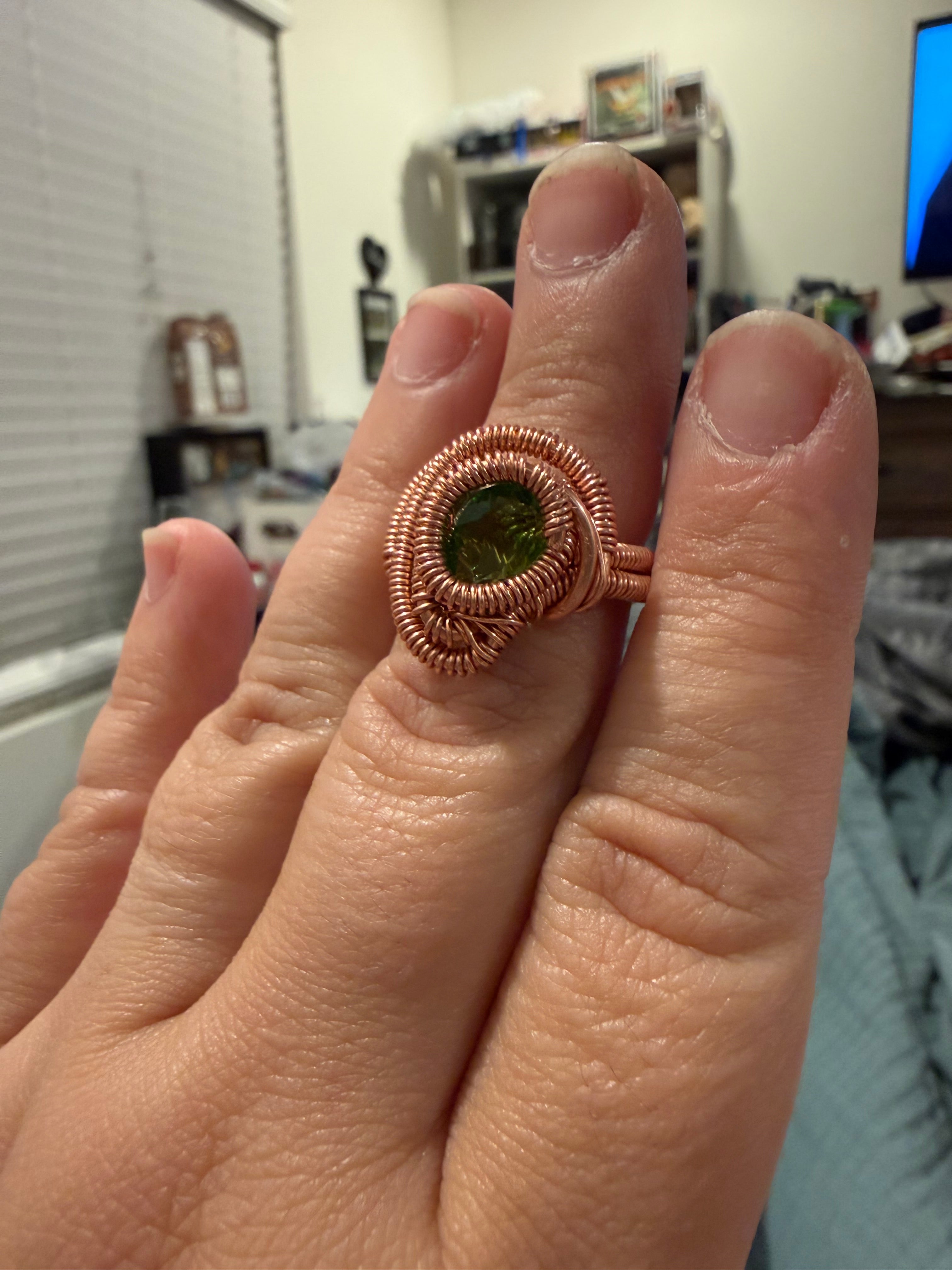 Halo wrapped copper ring