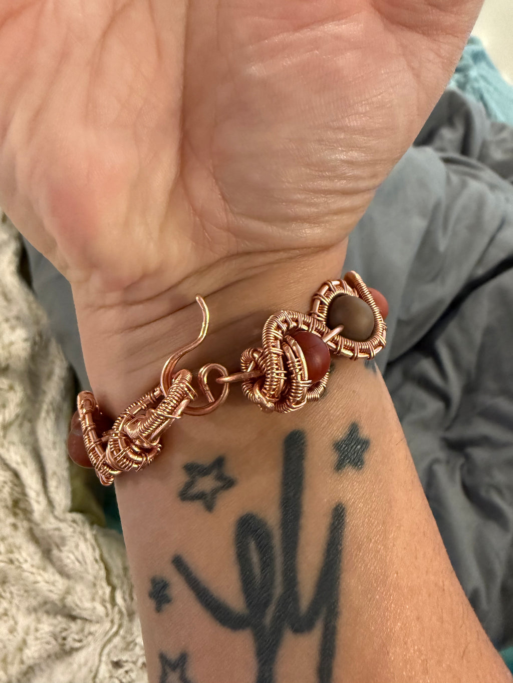 Copper wrapped bracelet